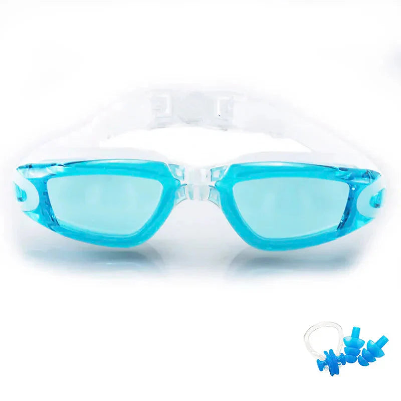 Lunettes de natation — coloris bleu clair