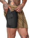 Short de sport 2-en-1 double couche pour homme — running, plage et musculation
