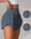 Short sport femme — ceinture large taille haute, détail